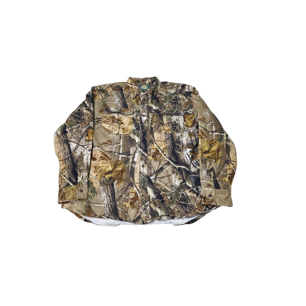 Cabelas Mens XL Realtree AP Camo Long Sleeve Ventilated Hunting Shirt Cotton